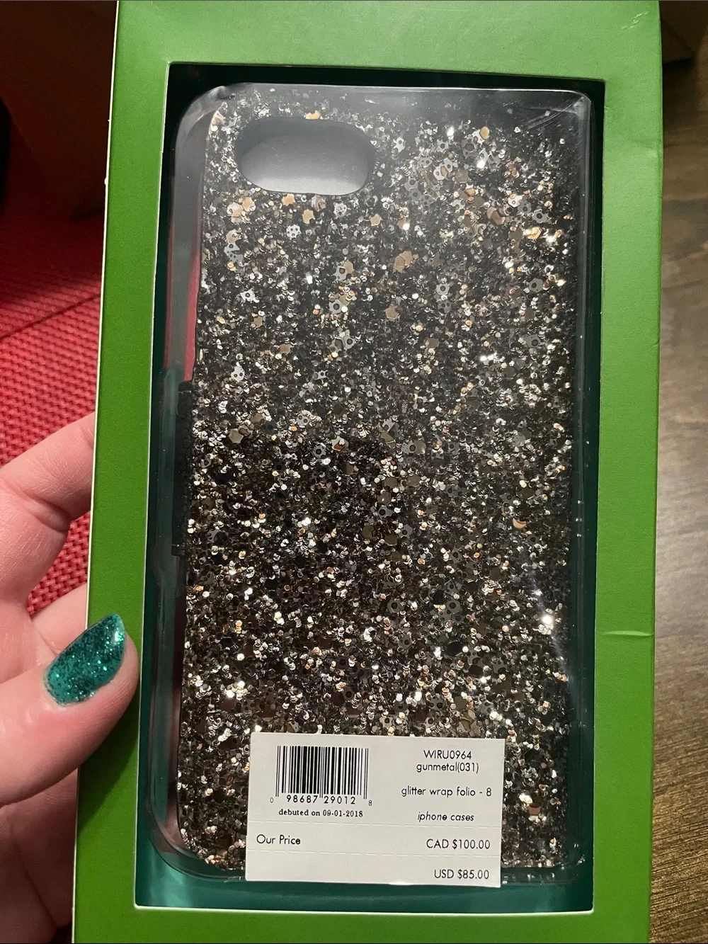 kate spade Glitter Wrap Folio Phone Case in Multi-Color and Black